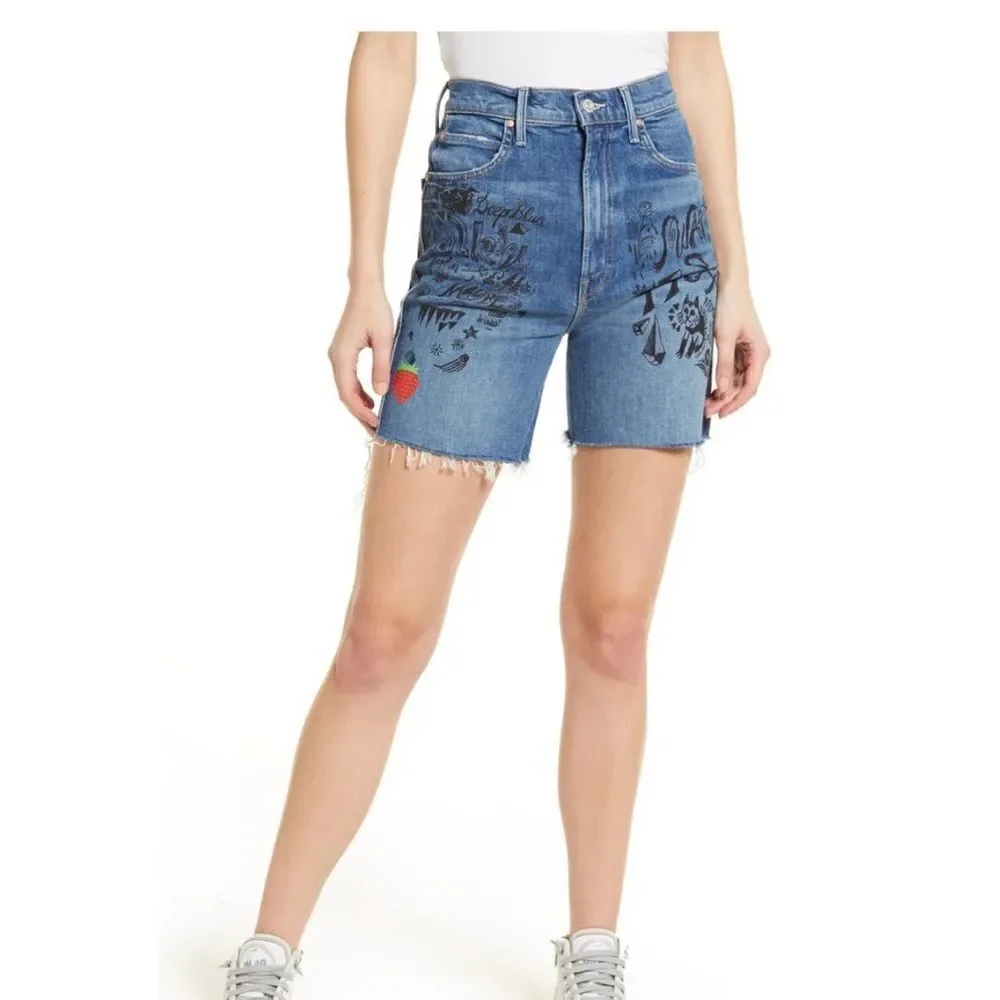 Mother smokin high waist frayed hem shorts size 28 and size 29, NWT